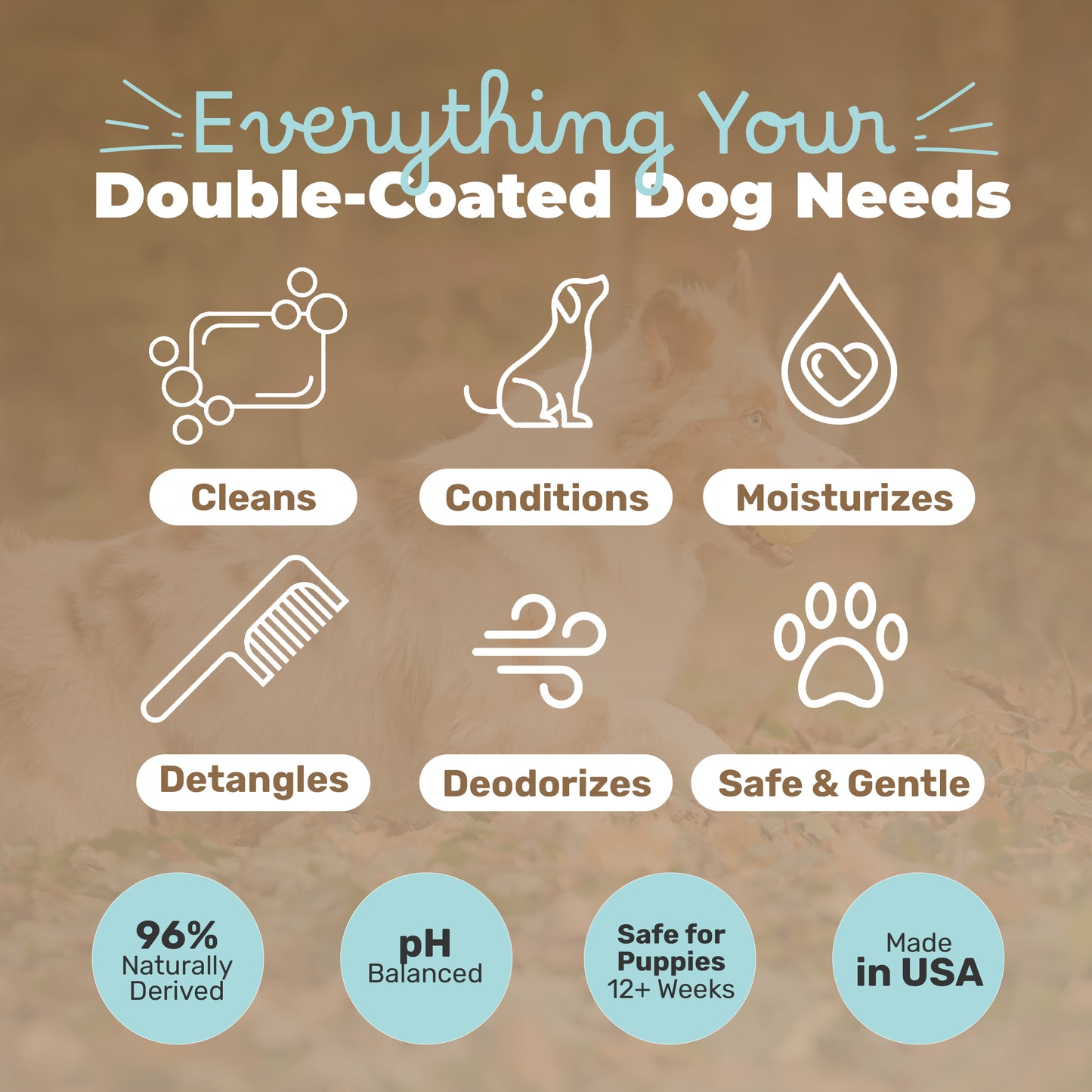 Pet Shampoo for Double Coated Dog Breeds